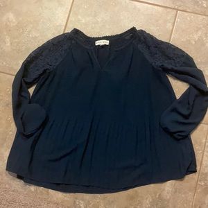 Navy blue blouse - long sleeve